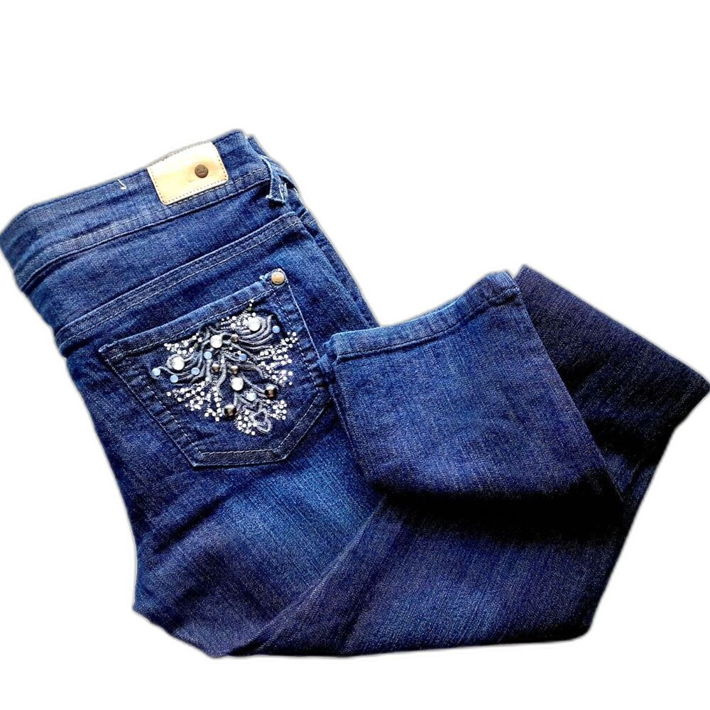 Touch Me Studded Pocket Women's Denim Straight leg Pants Size 5/6 W31"